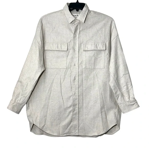 NWT Frank & Eileen Oversized McLoghlin Shirt Jacket Shacket in Natural size S - Picture 7 of 16